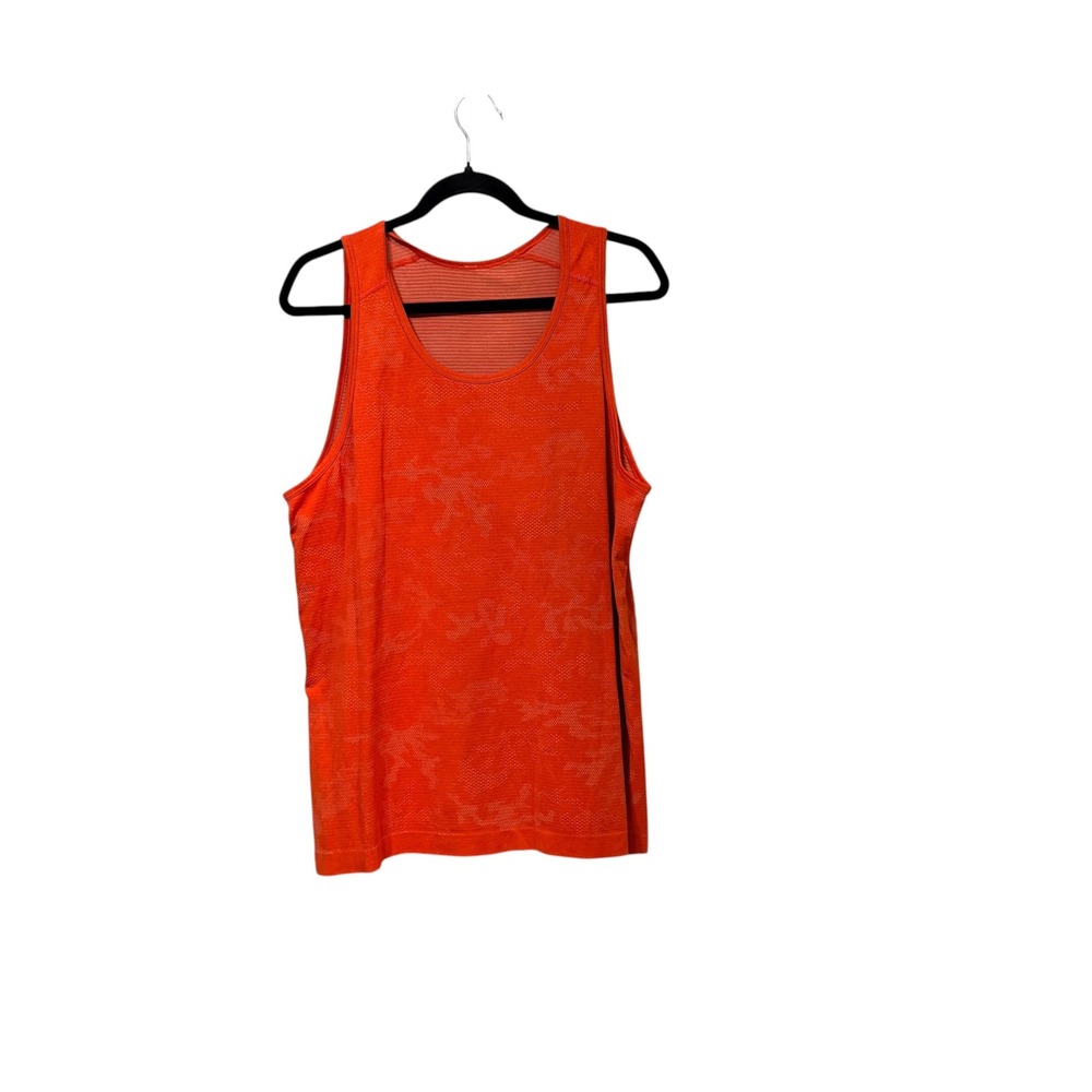 Lululemon Metal Vent Tech Tank Top 2.0 Orange Camo Mens Size Large Sleeveless